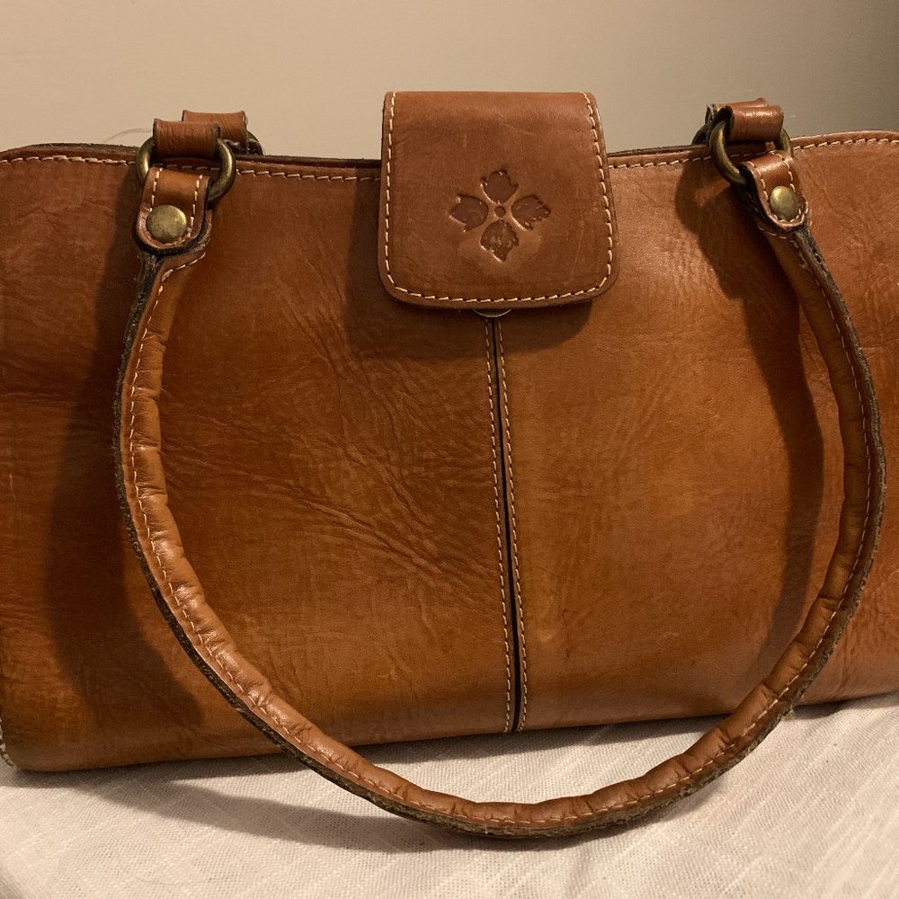 Patricia Nash Heritage Collection Rienzo Satchel, Caramel Tan Leather, Designer